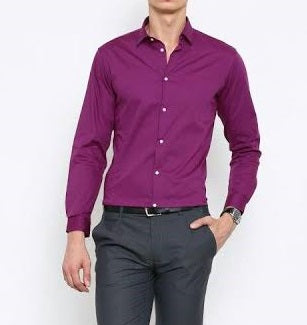Z Men's Casual Shirt Slim Fit - Dark Magenta || SCS0017 |