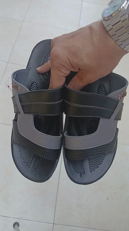 Men Two Tone Slippers Comfort  - Black - XT03