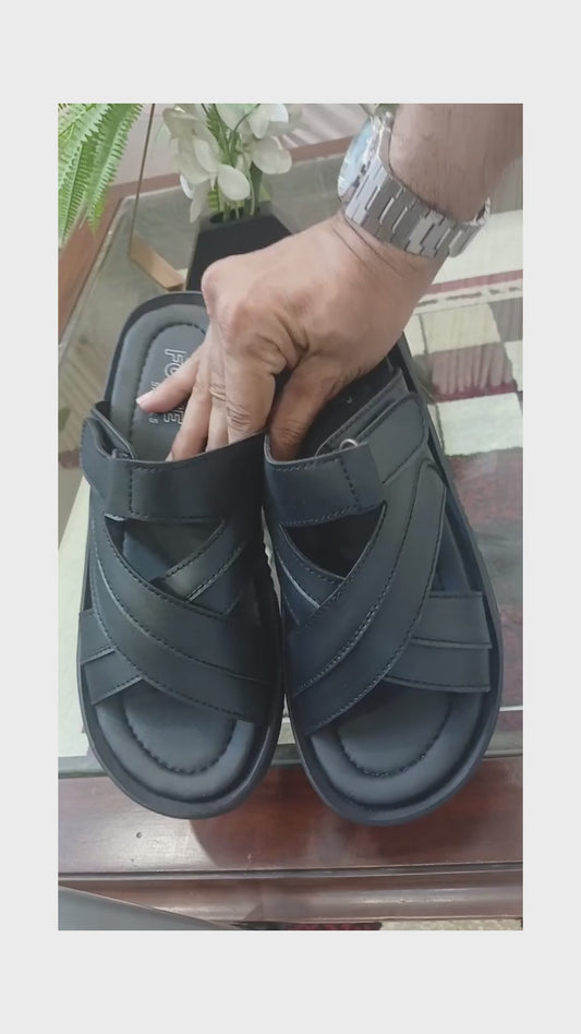 Soft Sole Stylish Slippers  - Black - SS 001