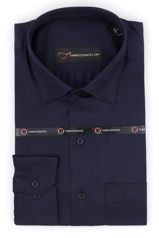 Diamond Self Design Dobby Formal Shirt - Navy Blue | MFE0024 |