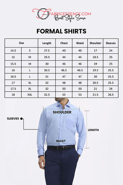 Men's || Plain Formal Shirt || Steel Blue - FESB003