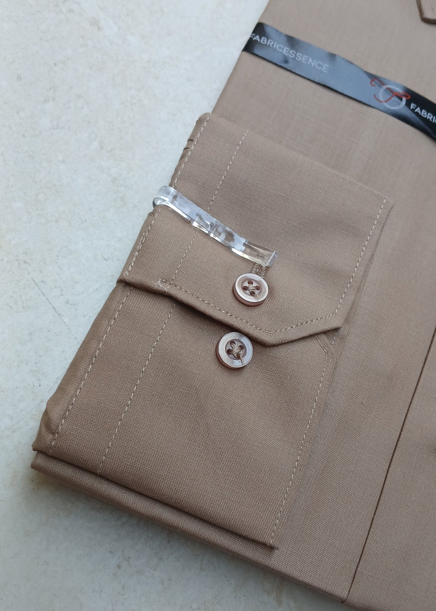 Men's Plain Formal Shirt - | Light Brown | FE1213 LB