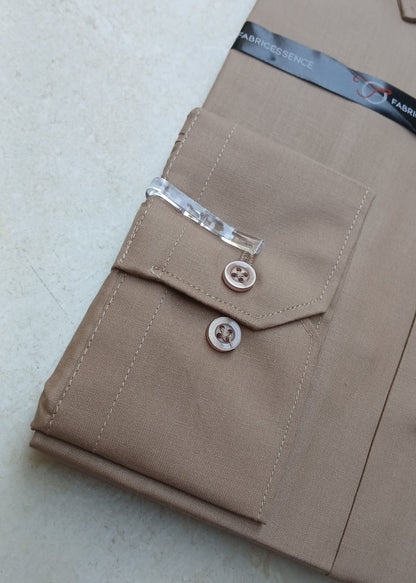 Men's Plain Formal Shirt - | Light Brown | FE1213 LB