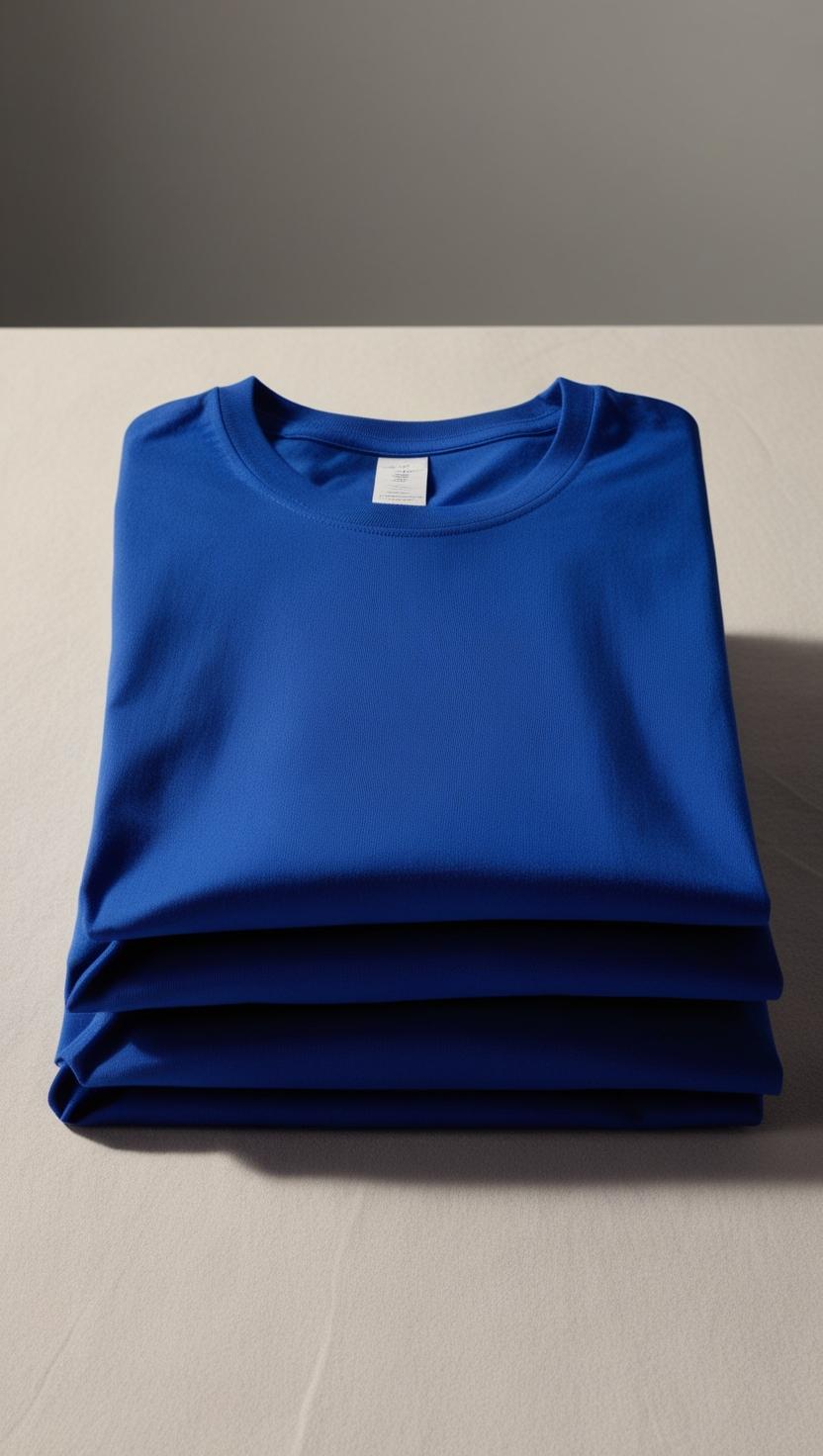 T-Shirt Plain Round Neck - Blue - RNTS-105 |