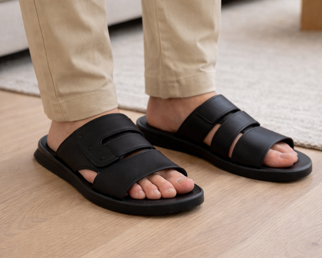 Soft Sole Stylish Slippers - Black - SS 002 Pakistan online