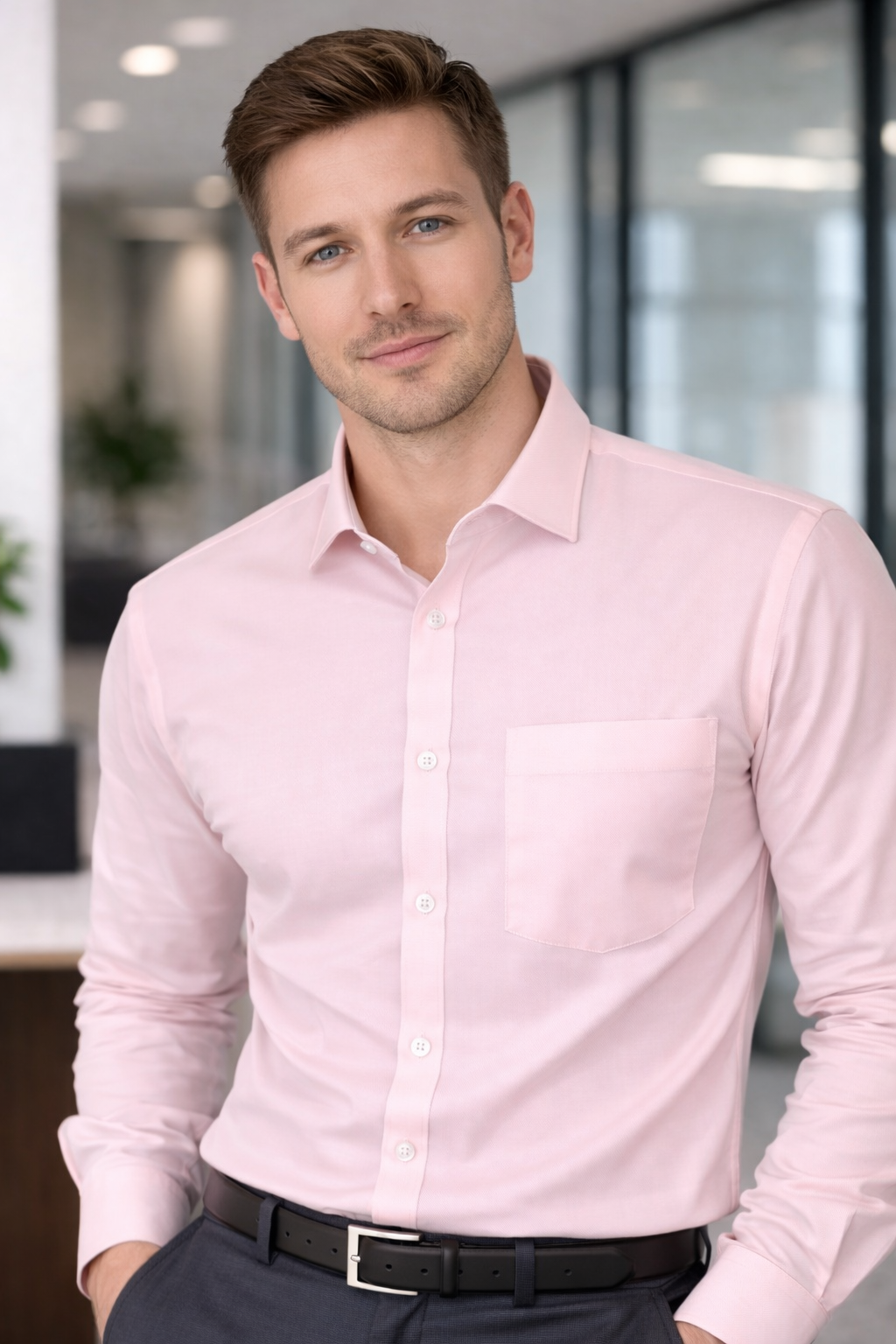 Men's Plain Formal Shirt - | Pink | FE1199BP Pakistan online