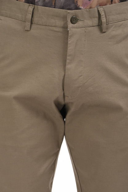 Regular Fit  Comfort Chino Cotton Pants - | Khaaki | FE03