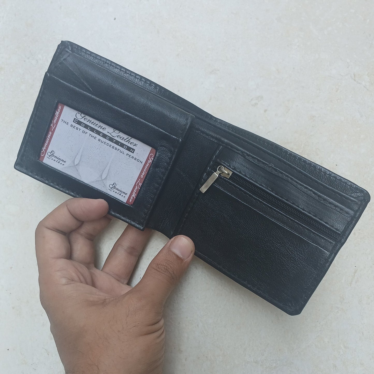Men Classic Leather Wallet - Black