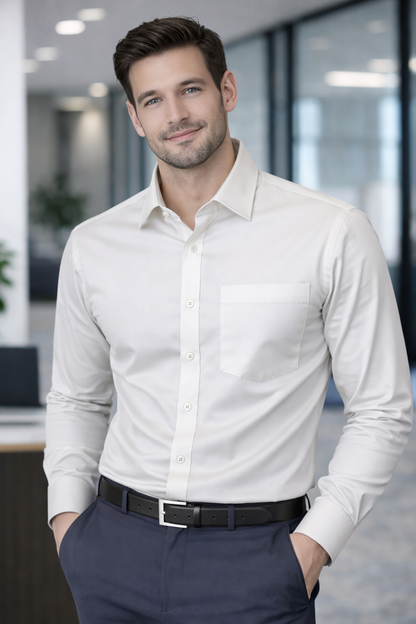 Men's Plain Formal Shirt - | Rich Off White | FE1211 C Pakistan online