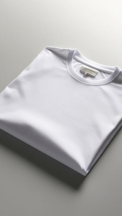 T-Shirt Plain Round Neck - White - RNTS-101