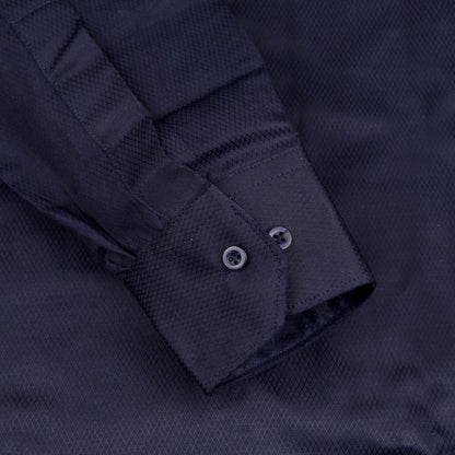 Diamond Self Design Dobby Formal Shirt - Navy Blue | MFE0024 |