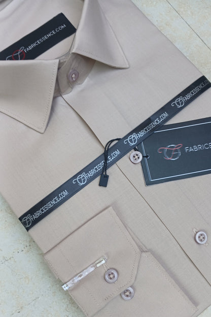 Men's Plain Formal Shirt - | Light Fawn | FE1239 LF