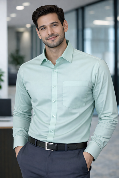 Men's Plain Formal Shirt - | Light Green | FE1199CC Pakistan online