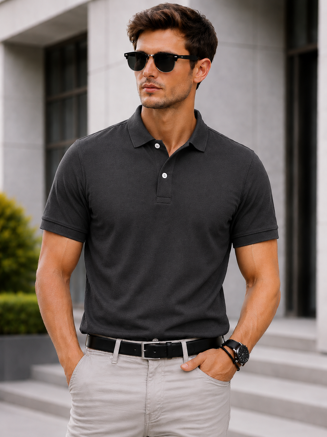Polo T-Shirt Basic - Grey - POLO-014 Pakistan online