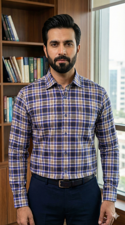 Admiral Executive Check Formal Shirt – Timeless Professional Wear - CH2025-L Pakistan online