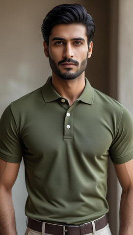 Polo T-Shirt Basic - Olive Green - POLO-017
