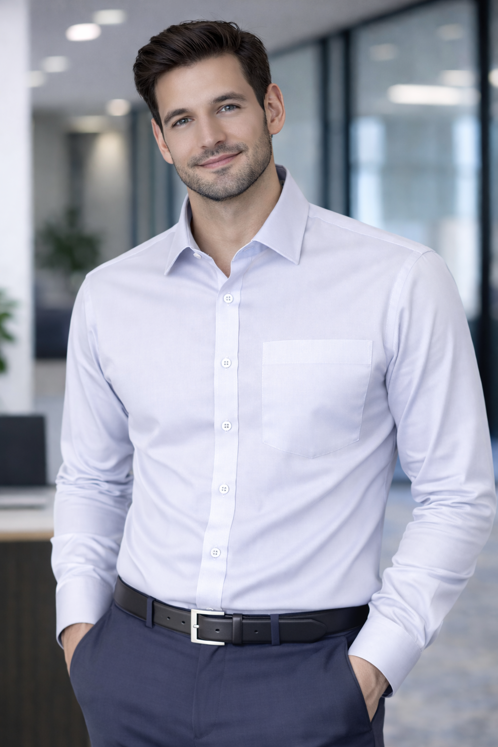 Men's Plain Formal Shirt - | Neel White | FE1199PW Pakistan online