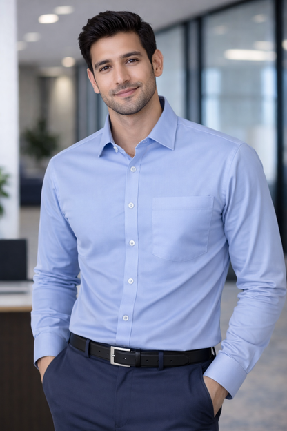 Men's Plain Formal Shirt - | Sky Blue | FE1199CC Pakistan online