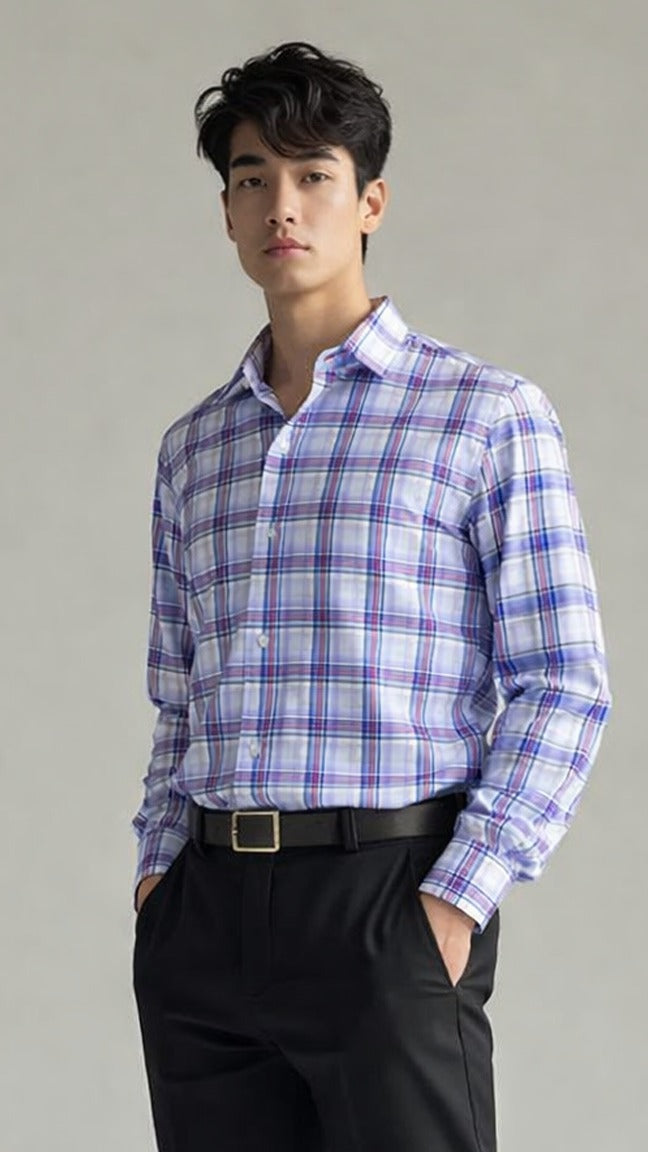 Admiral Executive Check Formal Shirt – Timeless Professional Wear - CH2025-P Pakistan online