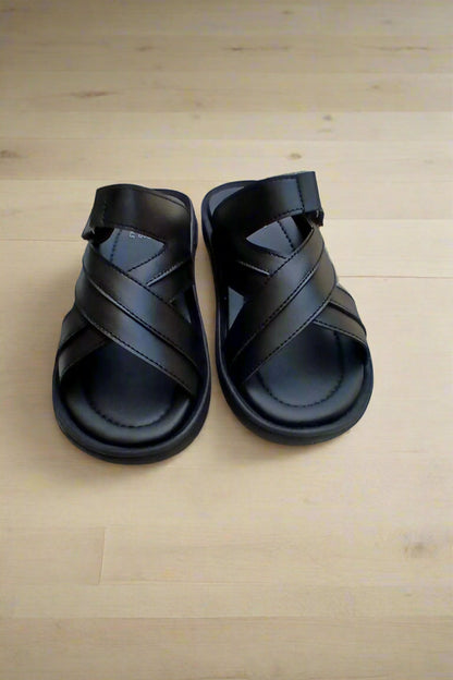 Soft Sole Stylish Slippers  - Black - SS 001
