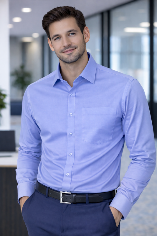 Men's Plain Formal Shirt - | Medium Sky Blue | FE1511 C Pakistan online