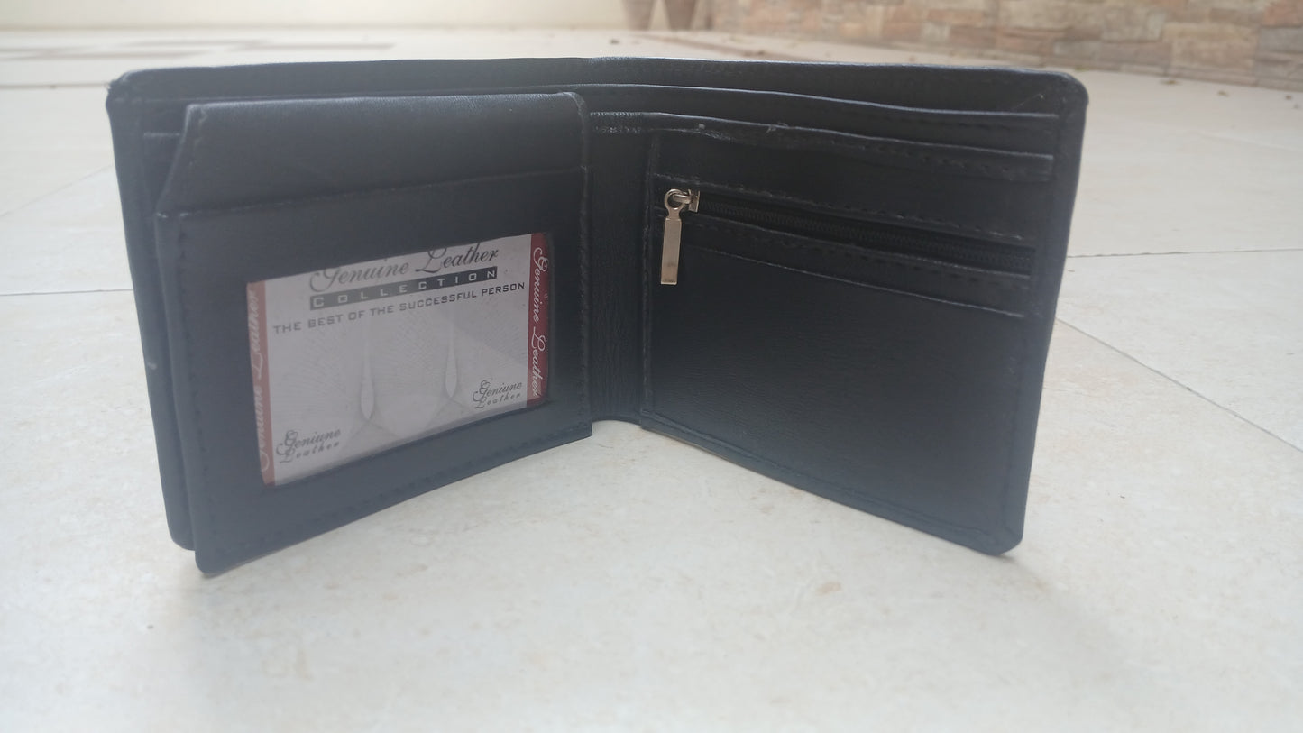 Men Classic Leather Wallet - Black