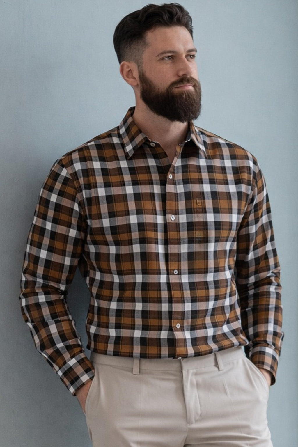 Admiral Executive Check Formal Shirt – Timeless Professional Wear - CH2025-O Pakistan online