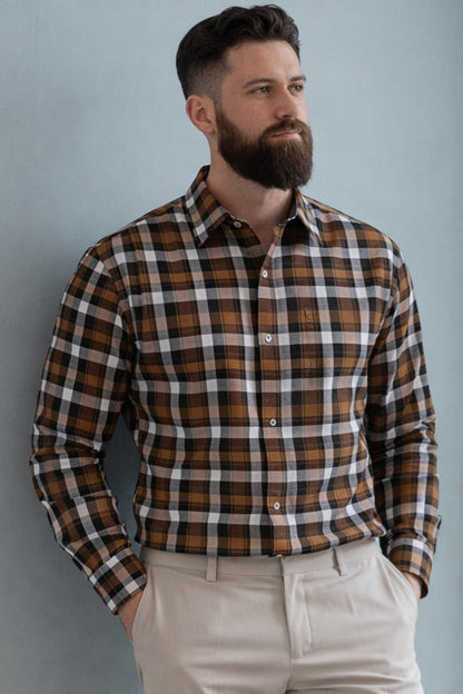 Admiral Executive Check Formal Shirt – Timeless Professional Wear - CH2025-O Pakistan online