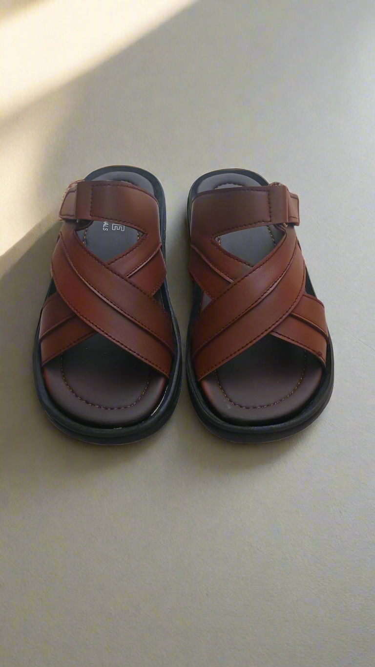 Soft Sole Stylish Slippers  - Brown - SS 001