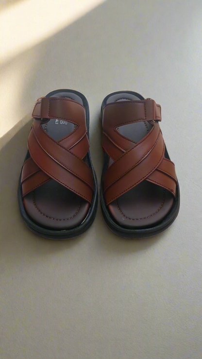 Soft Sole Stylish Slippers  - Brown - SS 001