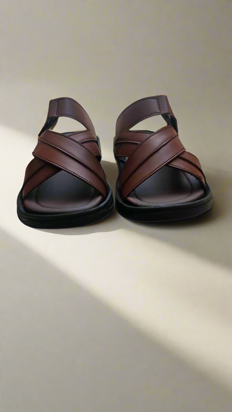 Soft Sole Stylish Slippers  - Brown - SS 001