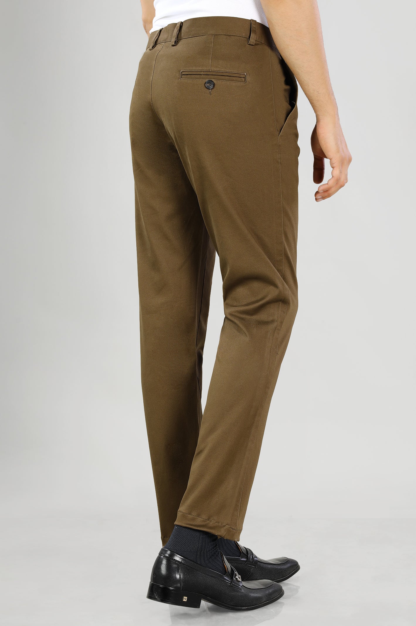 Regular Fit  Comfort Chino Cotton Pants - | Brown | FE03