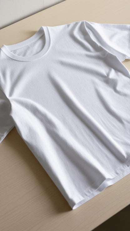 T-Shirt Plain Round Neck - White - RNTS-101