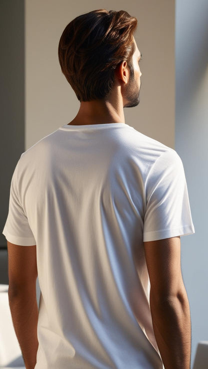 T-Shirt Plain Round Neck - White - RNTS-101
