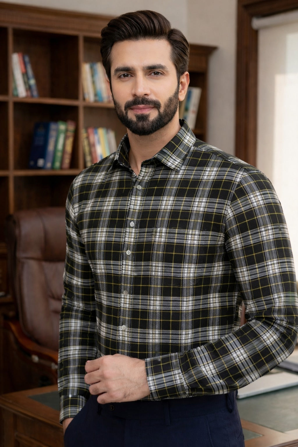 Admiral Executive Check Formal Shirt – Timeless Professional Wear - CH2025-K Pakistan online