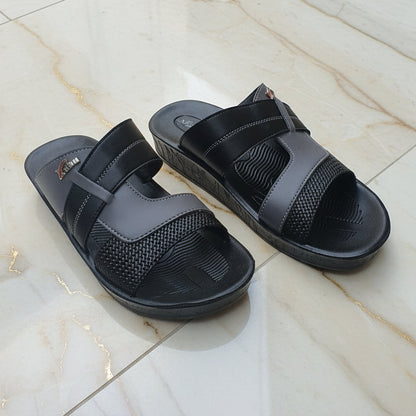 Men Two Tone Slippers Comfort  - Black - XT03