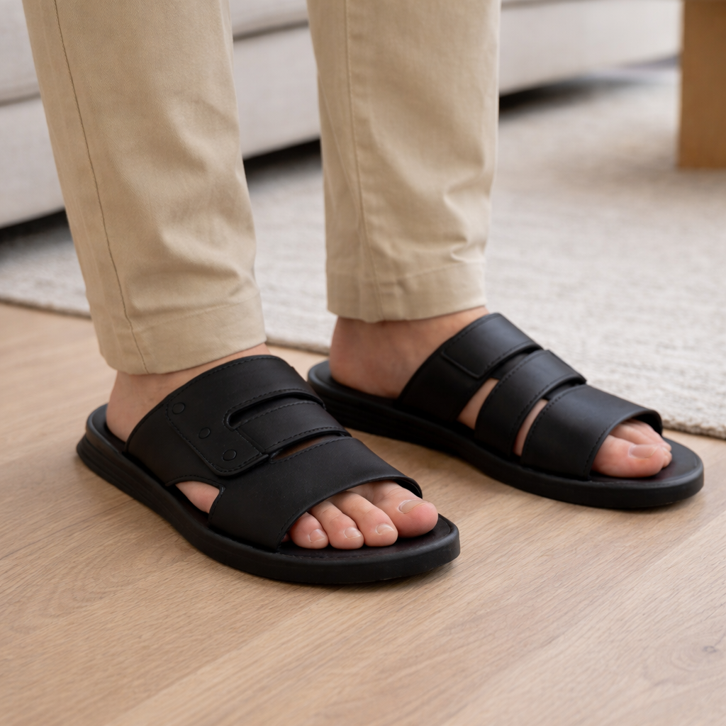 Soft Sole Stylish Slippers - Black - SS 002 Pakistan online