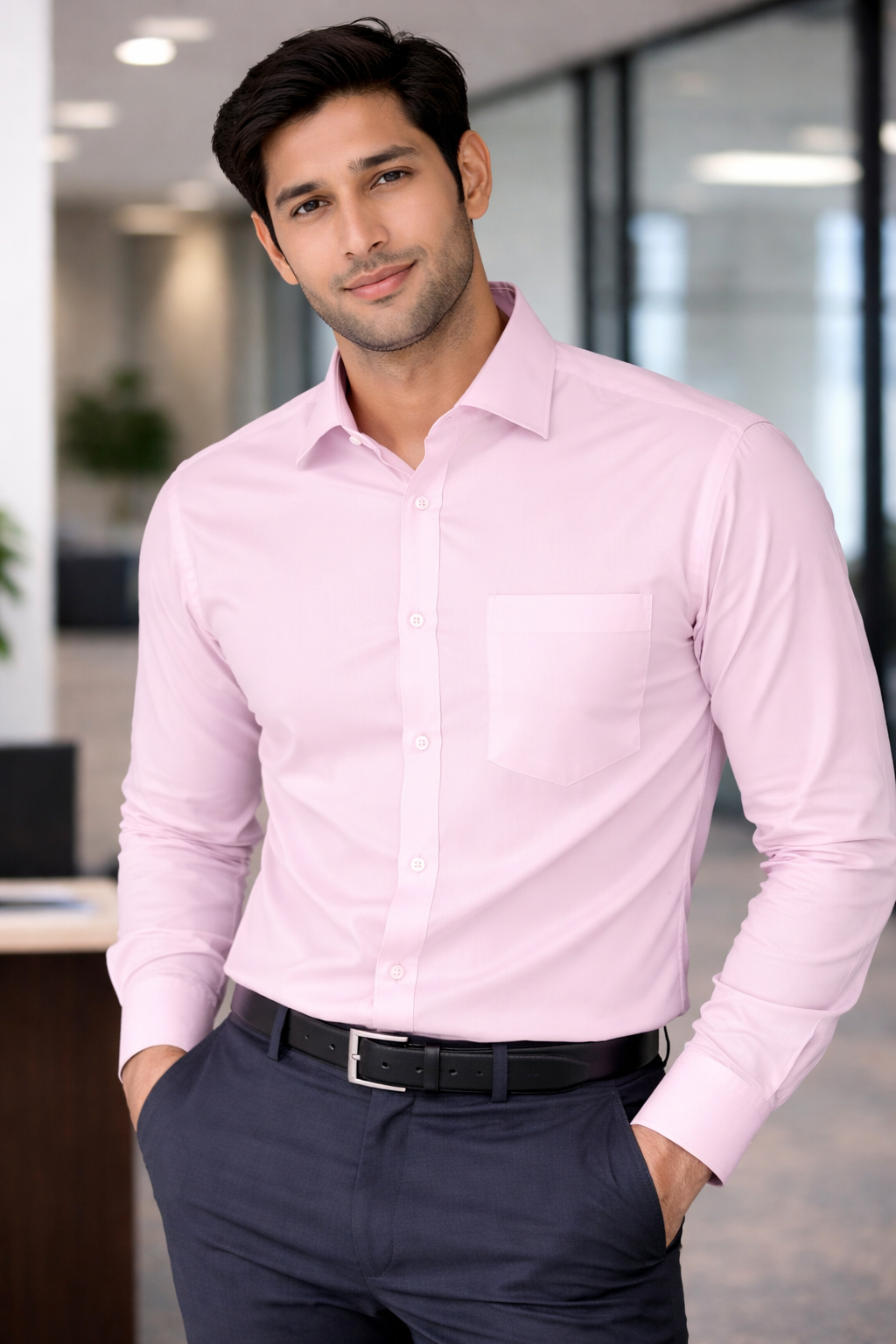 Men's Plain Formal Shirt - | Pink | FE1199BP Pakistan online