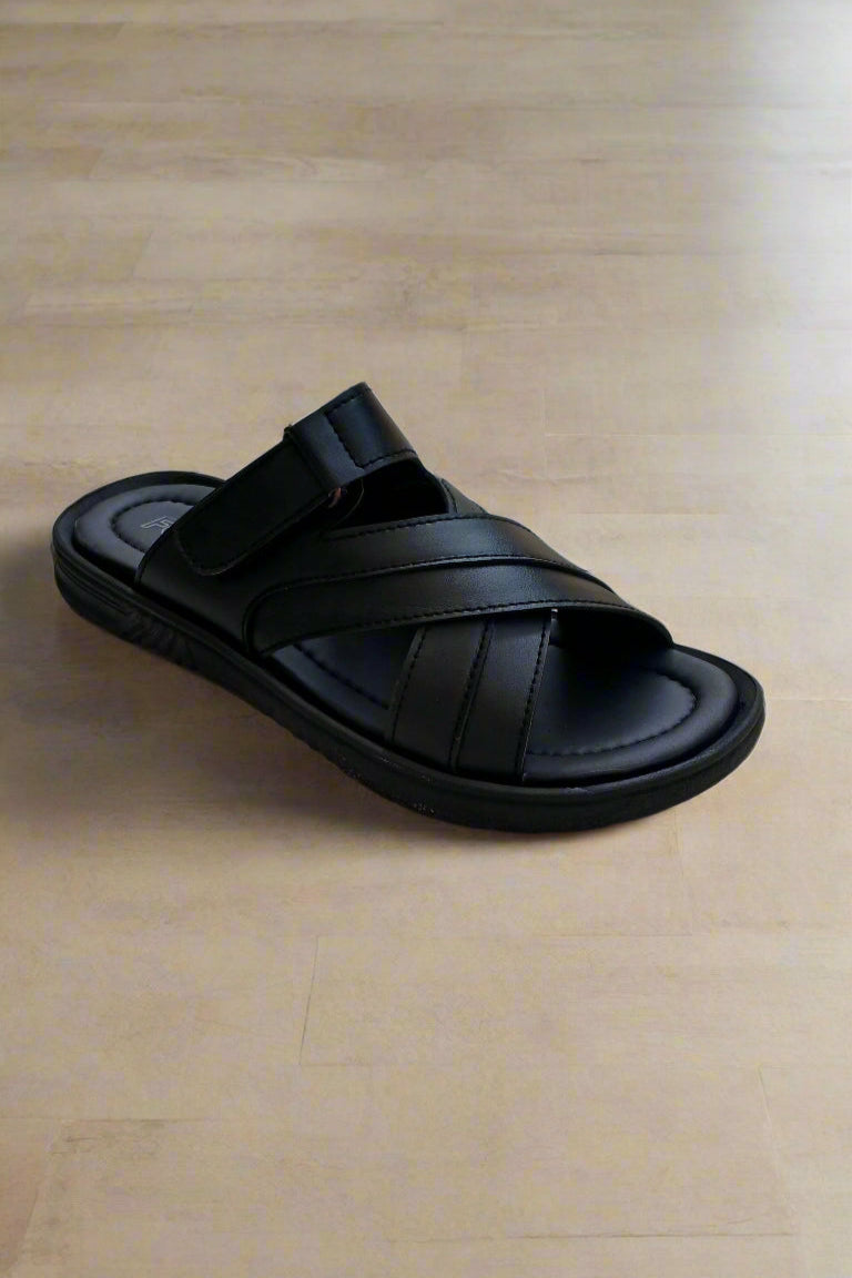 Soft Sole Stylish Slippers  - Black - SS 001