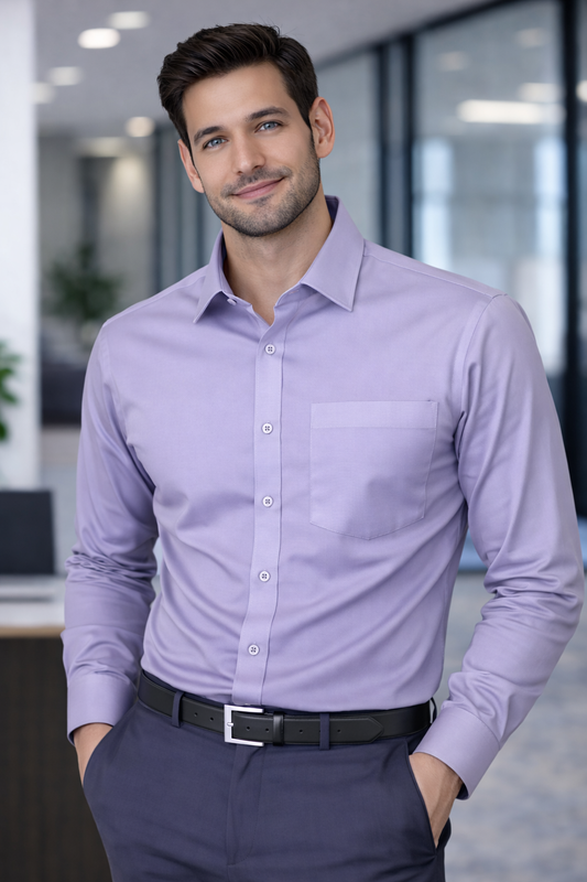 Men's Plain Formal Shirt - | Light Purple | FE1199LP | Pakistan online