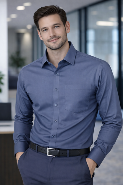 Men's Plain Formal Shirt - | Medium Grey | FE1199CC Pakistan online