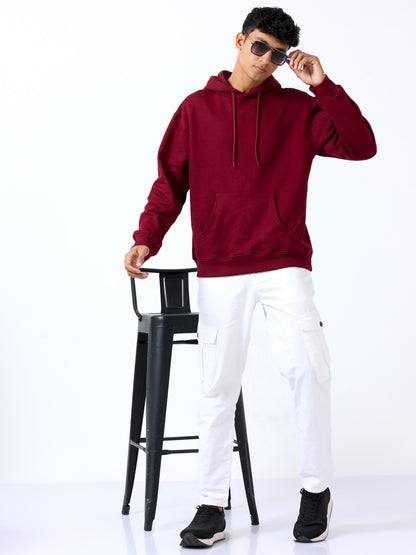 Maroon Stylish Hoodie For Men