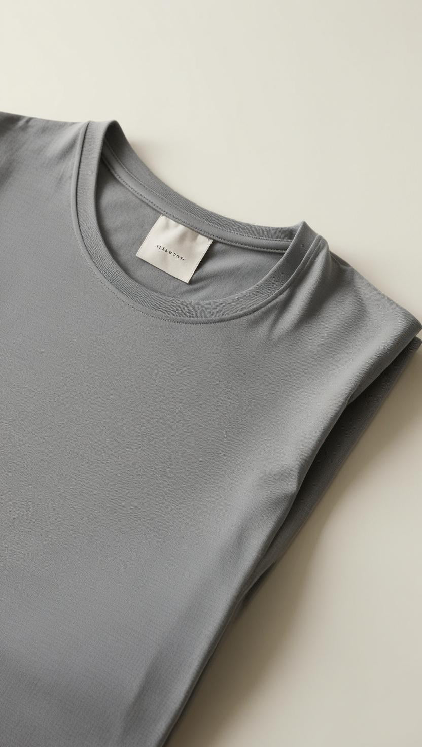 T-Shirt Plain Round Neck - Grey - RNTS-106