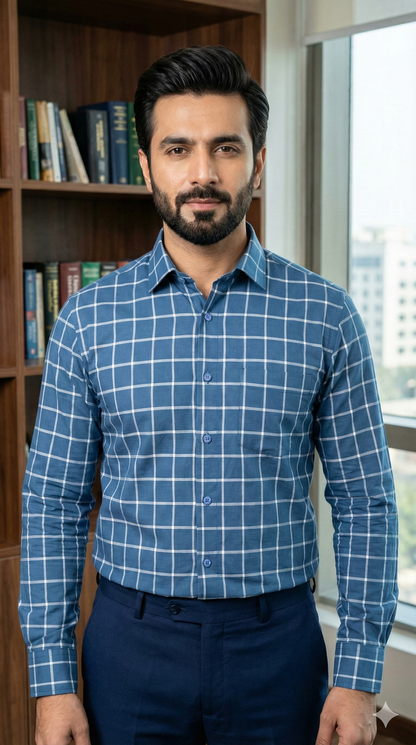 Admiral Executive Check Formal Shirt – Timeless Professional Wear - CH2025-M Pakistan online