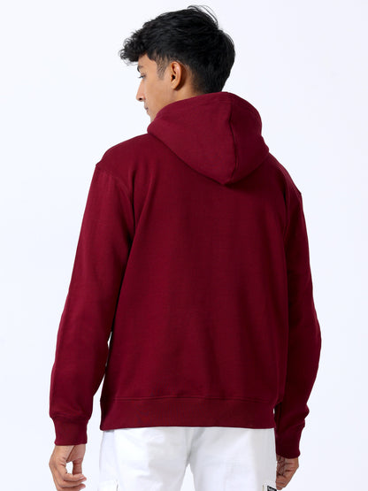 Maroon Stylish Hoodie For Men