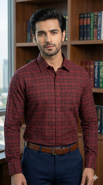 Admiral Executive Check Formal Shirt – Timeless Professional Wear - CH2025-N Pakistan online