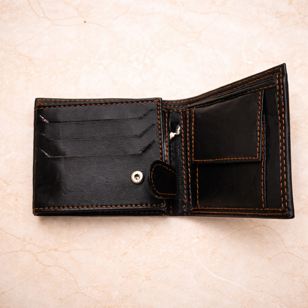 Wallet Fancy Genuine Leather Men - Black Pakistan online