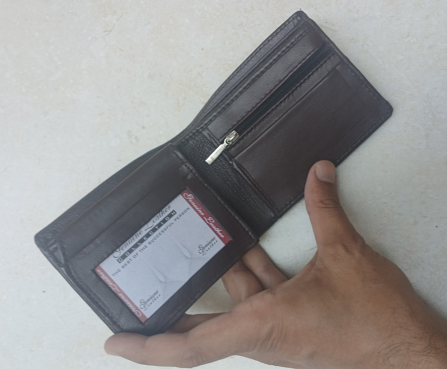 Men Classic Leather Wallet - Brown