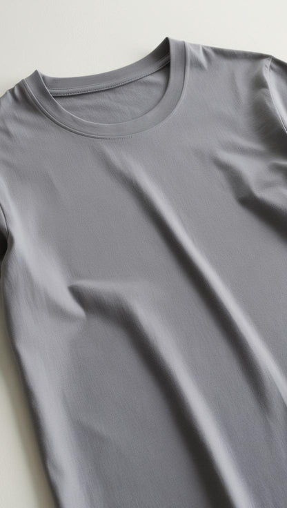 T-Shirt Plain Round Neck - Grey - RNTS-106
