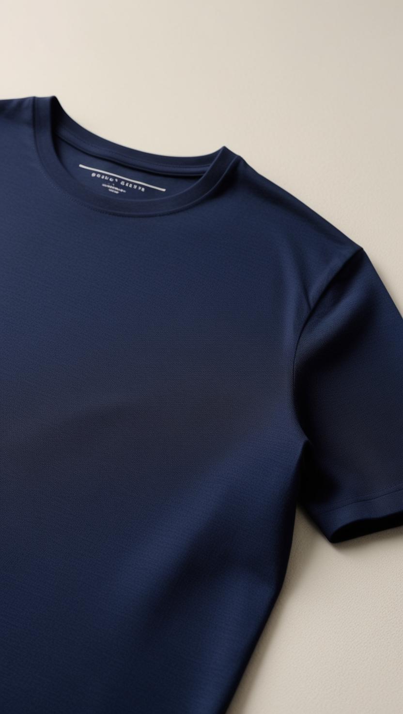 T-Shirt Plain Round Neck - Navy Blue - RNTS-103